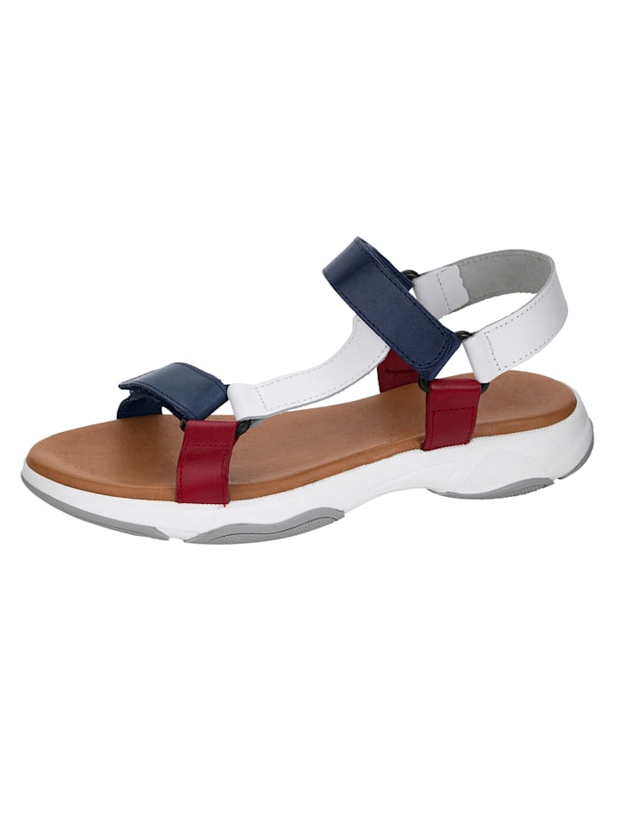 Sandale mit Klettverschlüssen Studio W Weiß/Marineblau/Rot von Studio W