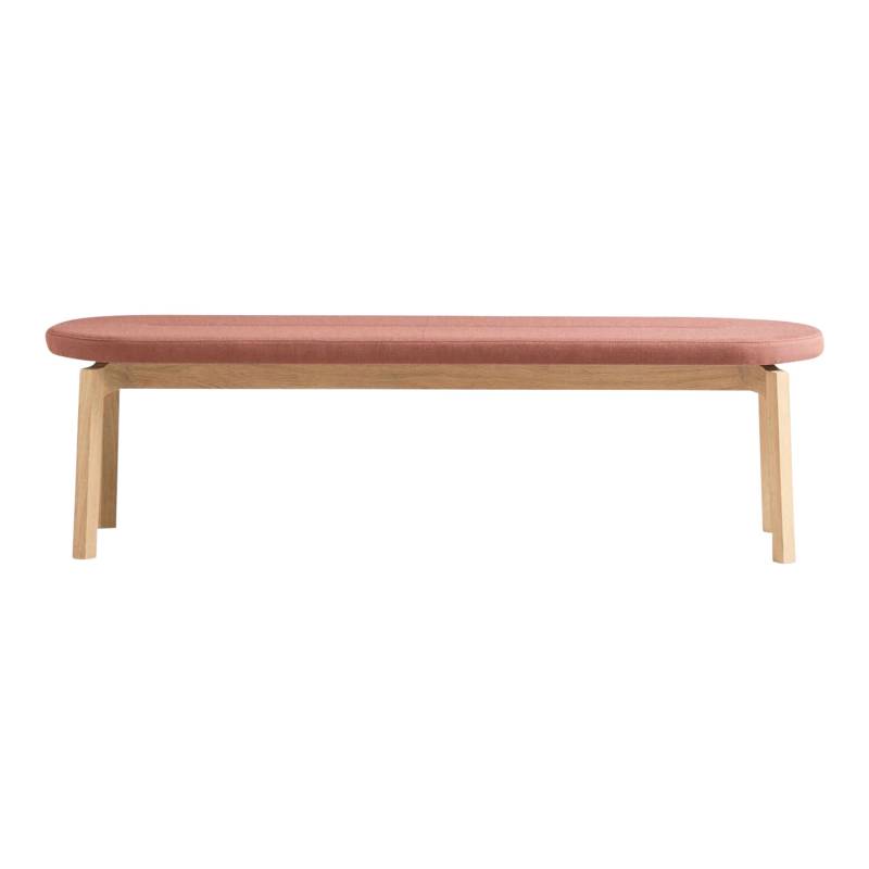 BENJI Sitzbank , Bezug stoff kvadrat, re-wool 458, Untergestell nussbaum lackiert, Grösse l. 140 cm von Studio by Mobimex