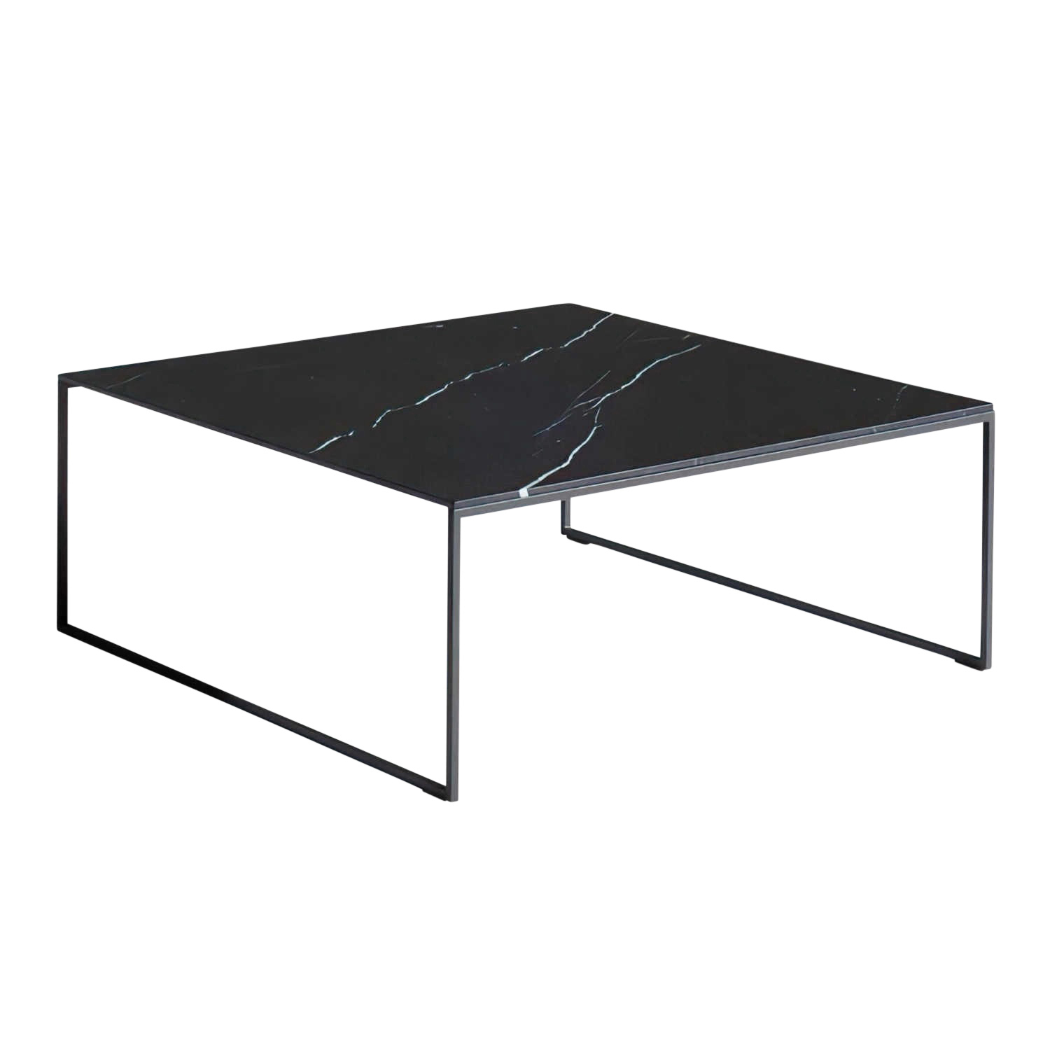 NORA Couchtisch, Tischplatte naturstein marquina nero, Grösse l. 63 x b. 63, h. 35 cm von Studio by Mobimex