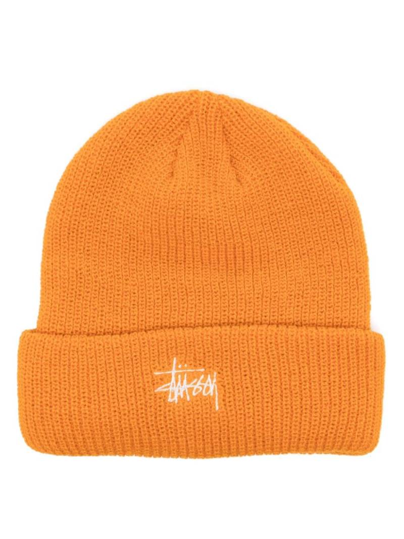 Stüssy embroidered-logo ribbed beanie - Orange von Stüssy