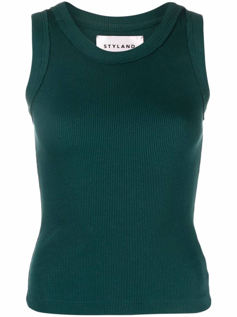 STYLAND ribbed-knit vest top - Green von STYLAND