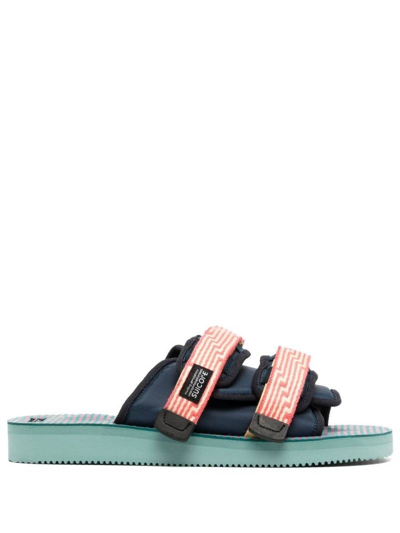 Suicoke MOTO jacquard touch-strap sandals - Blue von Suicoke