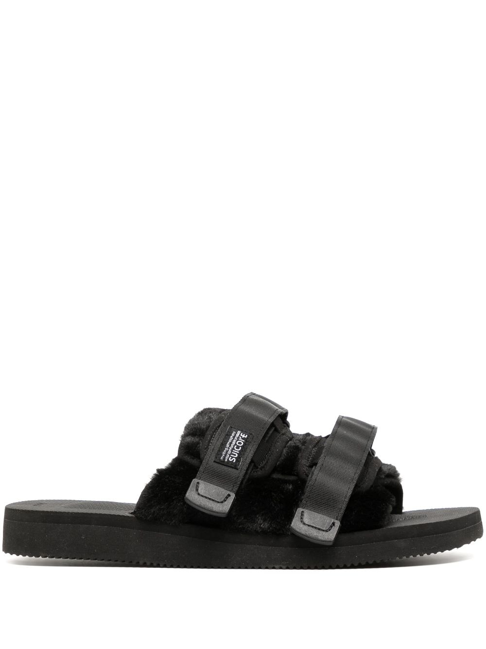 Suicoke Moto logo-patch slides - Black von Suicoke