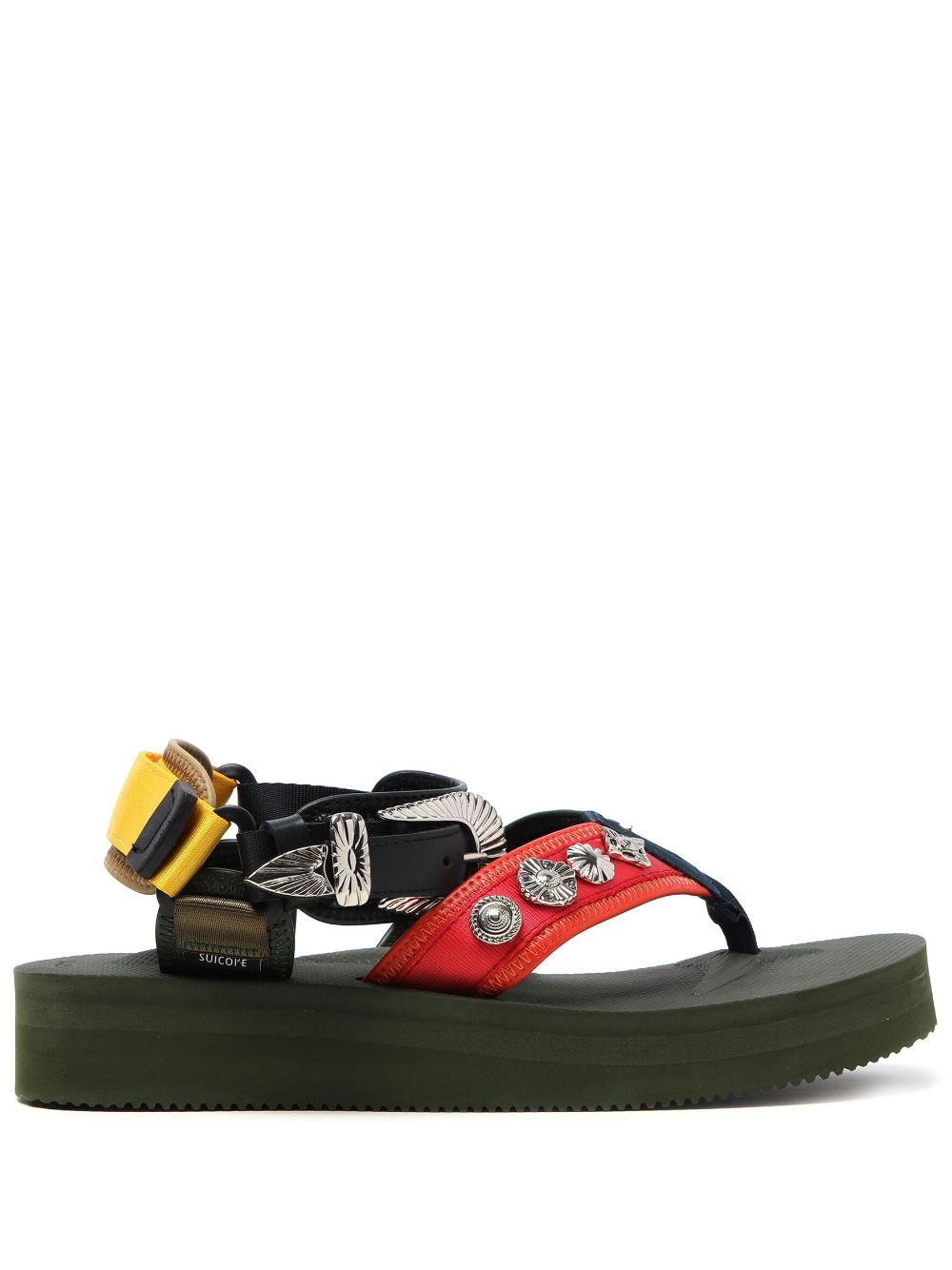 Suicoke stud-embellished thong-strap sandals - Green von Suicoke