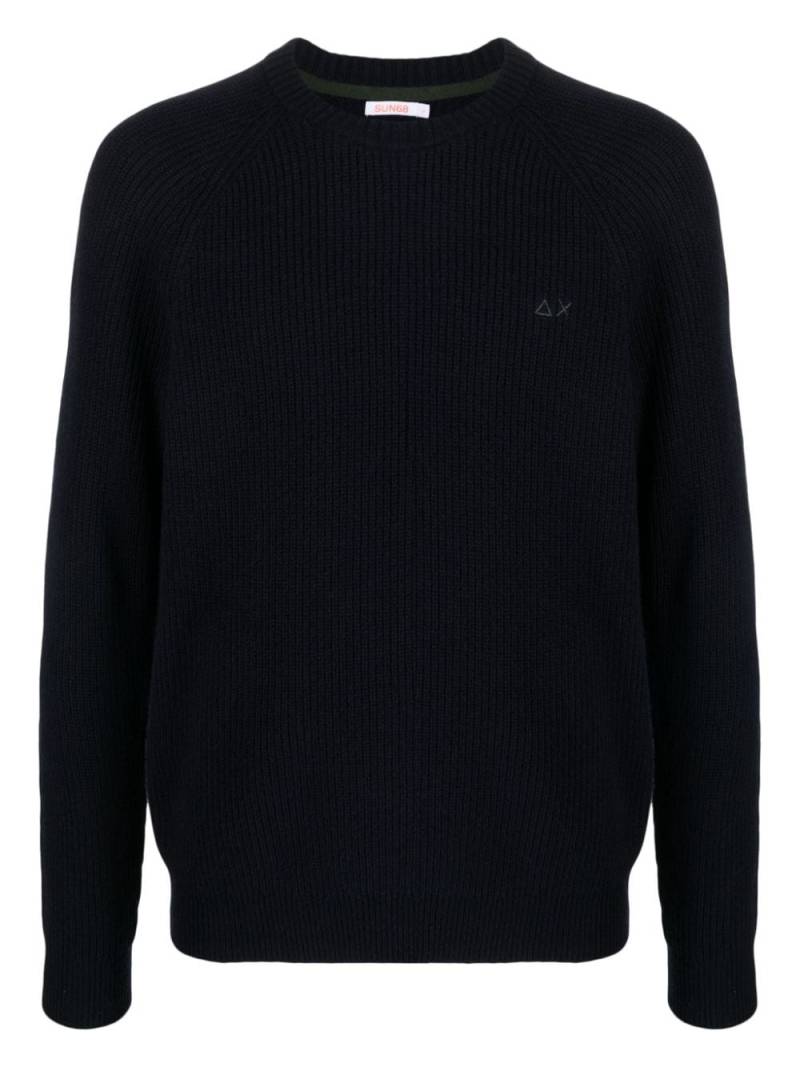 Sun 68 crew-neck ribbed-knit jumper - Blue von Sun 68