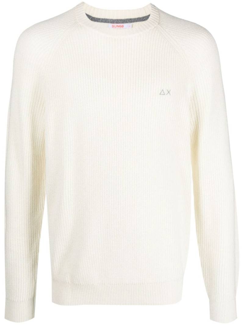 Sun 68 crew-neck ribbed-knit jumper - White von Sun 68