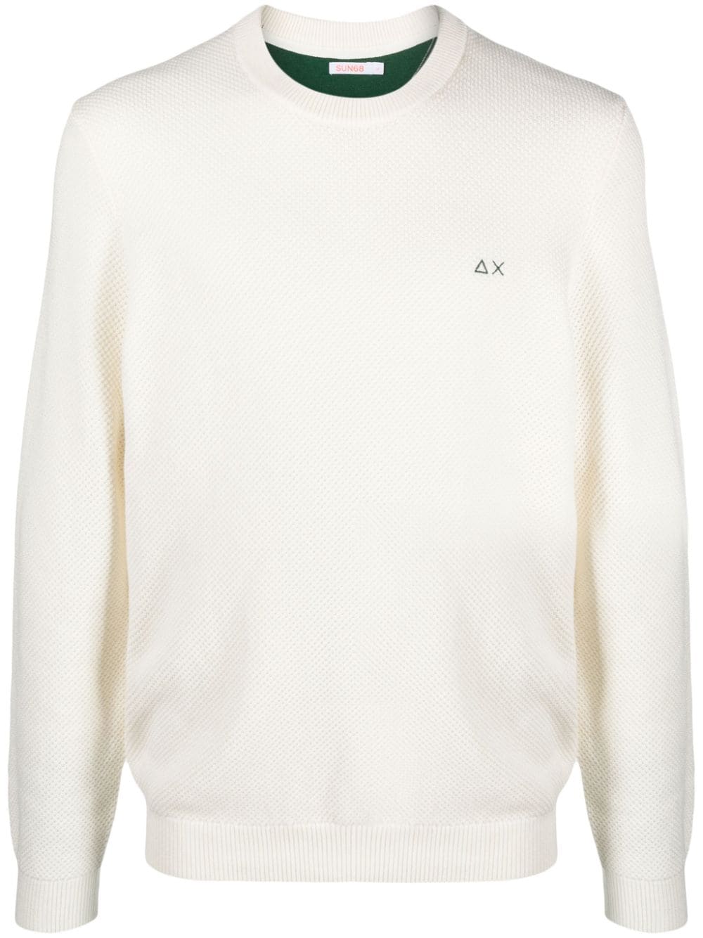 Sun 68 logo-embroidered crew-neck jumper - White von Sun 68