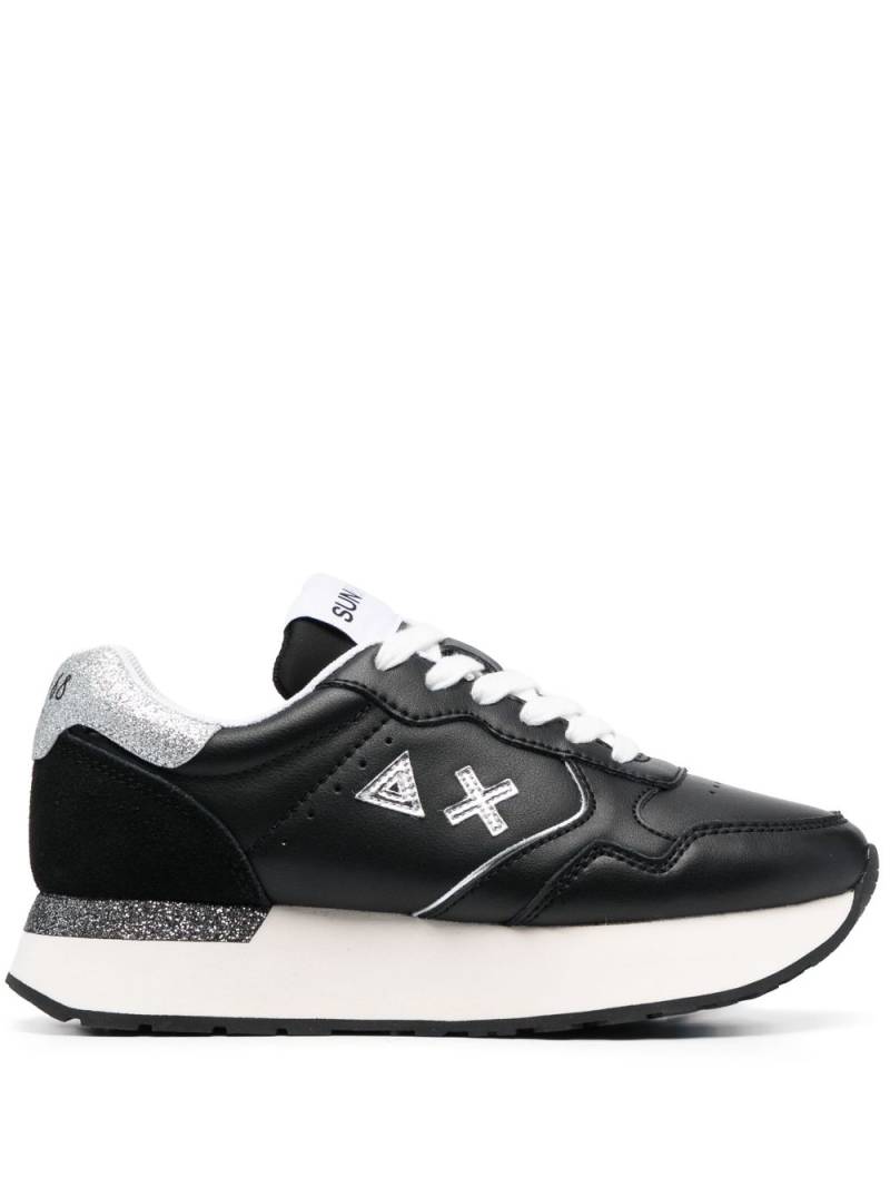 Sun 68 panelled leather sneakers - Black von Sun 68