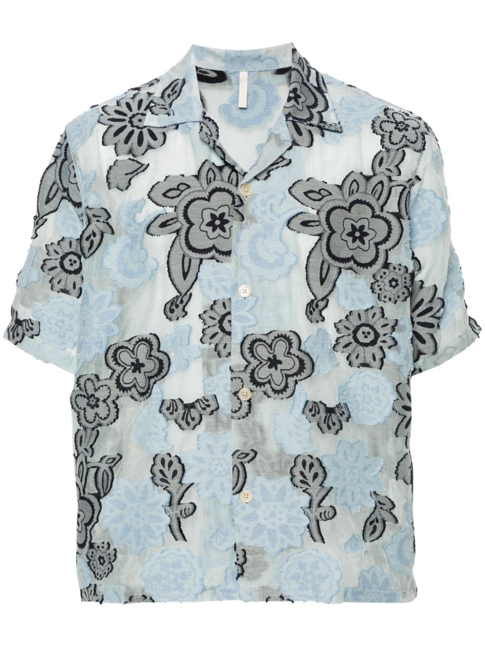 Sunflower Cayo floral-embroidery shirt - Blue von Sunflower