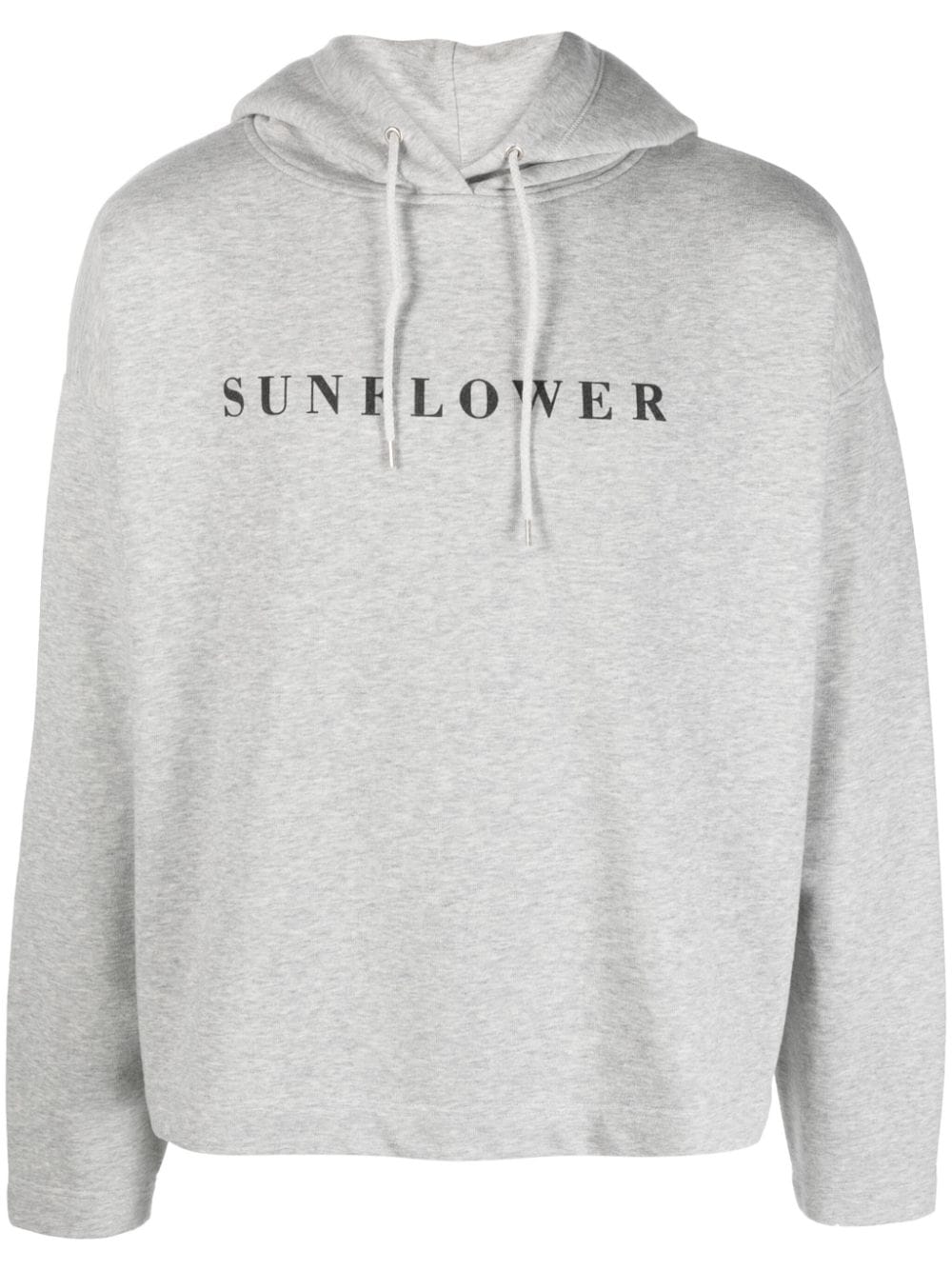 Sunflower logo-print mélange-effect hoodie - Grey von Sunflower