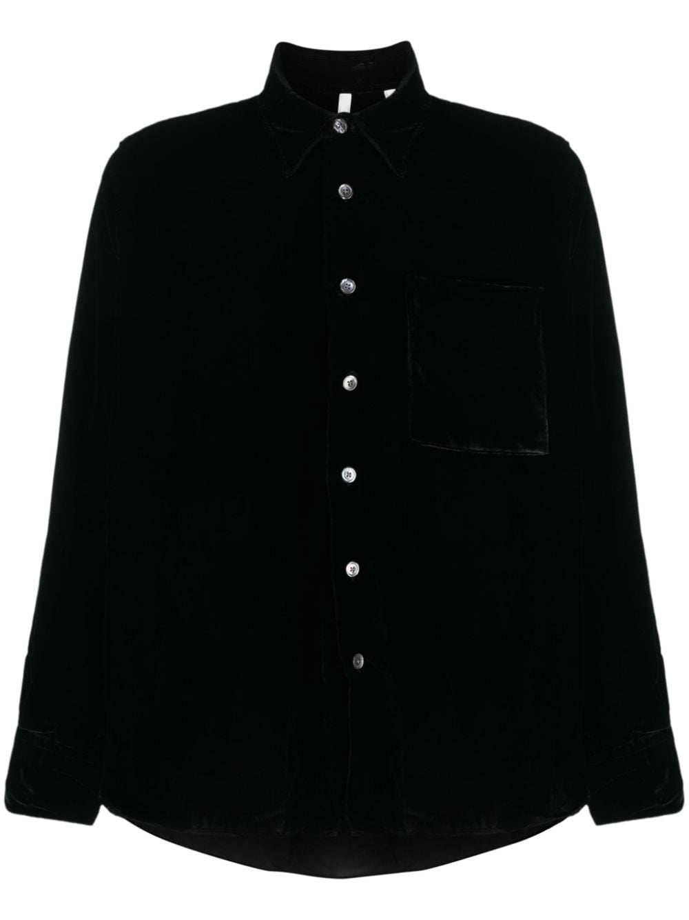 Sunflower long-sleeve velvet shirt - Black von Sunflower