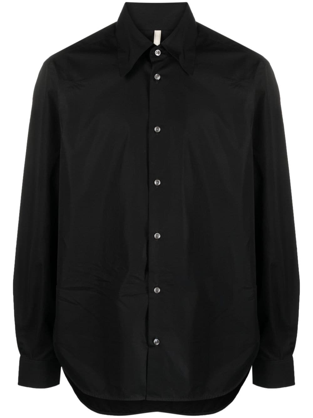 Sunflower pointed flat-collar cotton shirt - Black von Sunflower