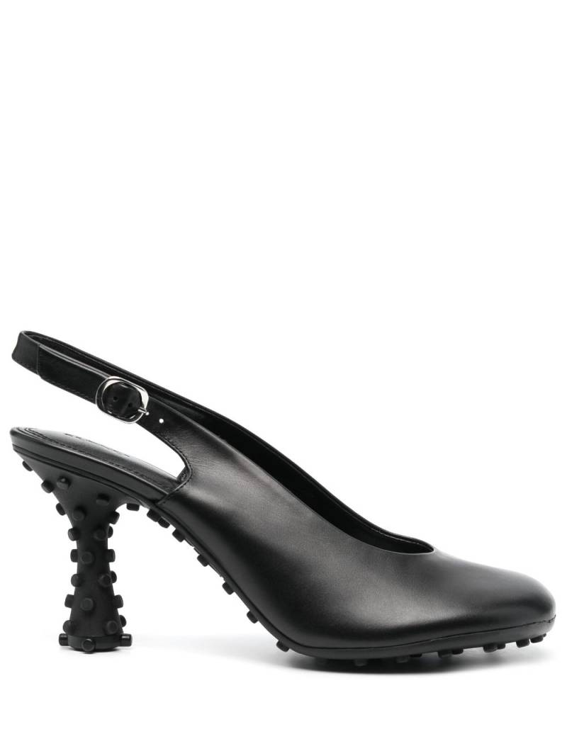 Sunnei 90mm round toe leather pumps - Black von Sunnei