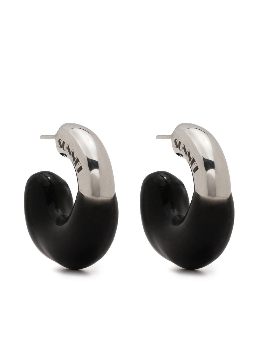 Sunnei Rubberized Small Earrings - Black von Sunnei