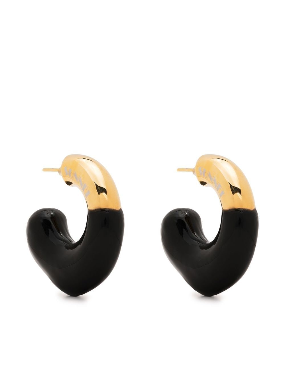 Sunnei Rubberized Small Earrings - Black von Sunnei