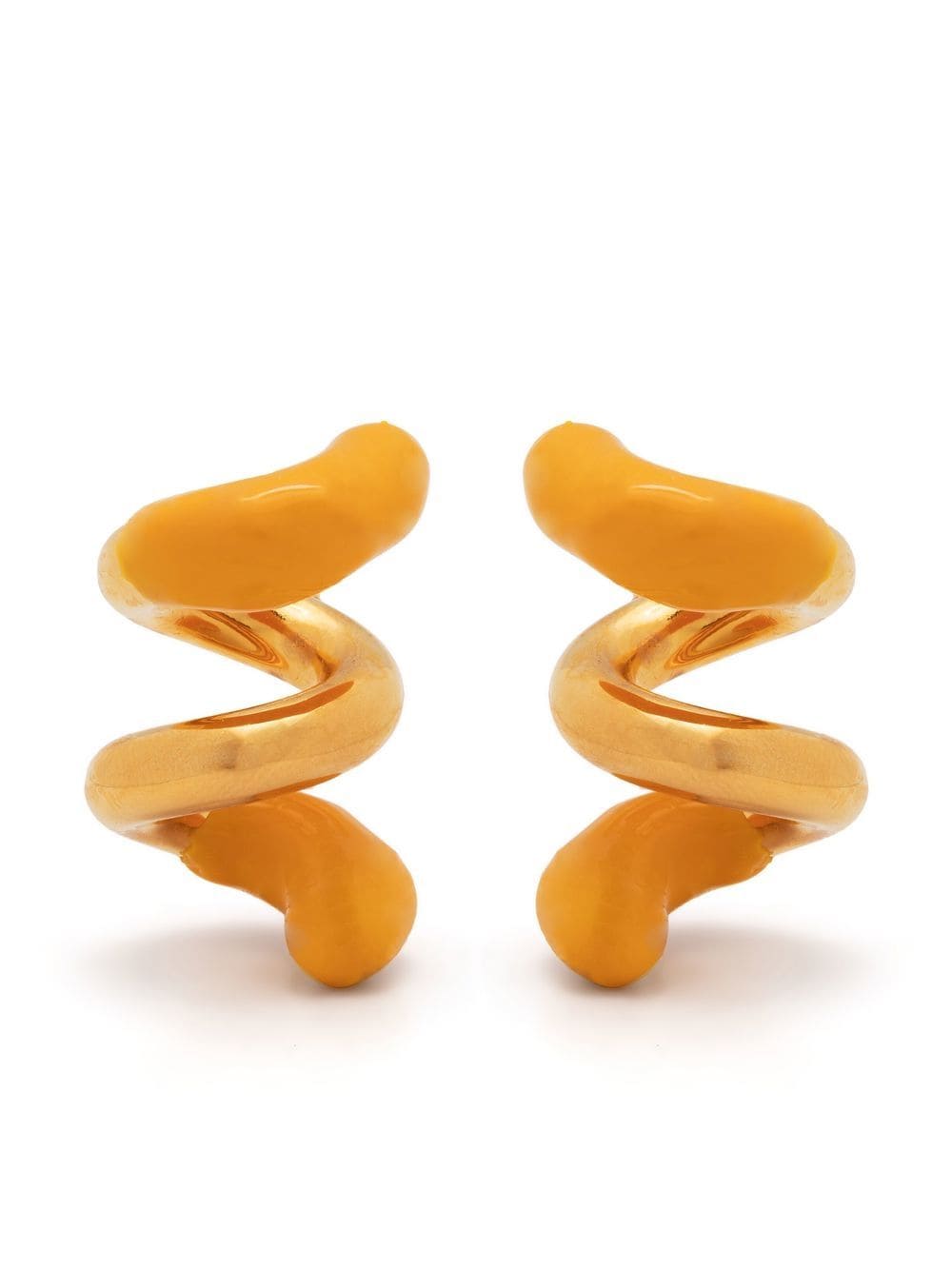 Sunnei small rubberized curly earrings - Gold von Sunnei