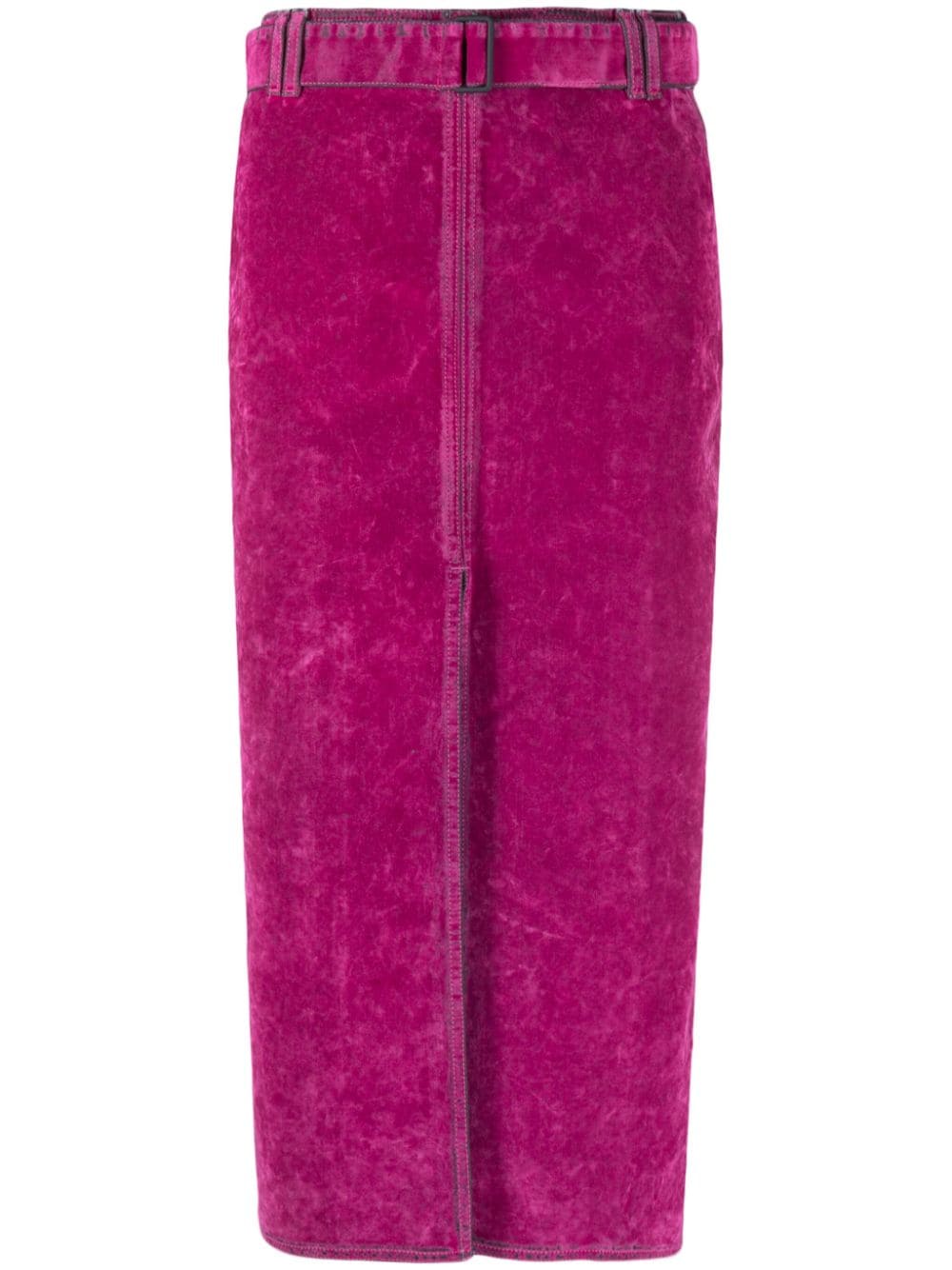 Sunnei belted cotton midi skirt - Pink von Sunnei