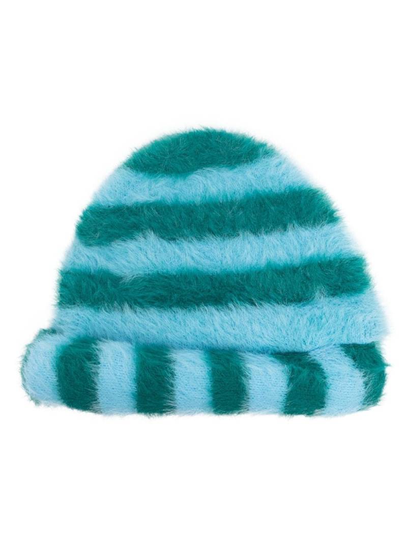 Sunnei brushed-effect striped beanie - Blue von Sunnei