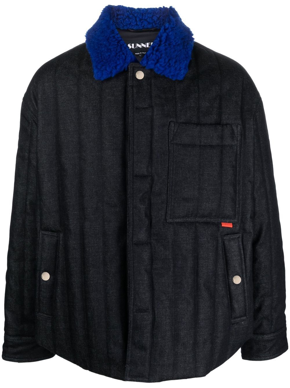 Sunnei contrast-collar padded jacket - Blue von Sunnei