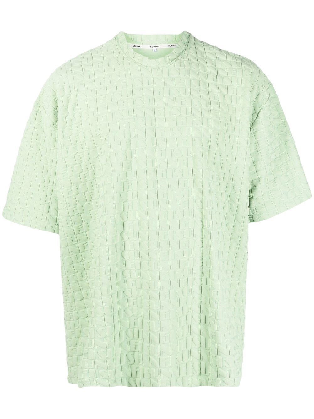 Sunnei debossed-monogram T-Shirt - Green von Sunnei