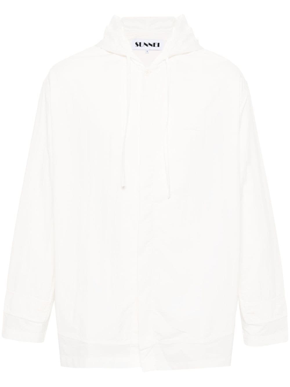 Sunnei drawstring-hood cotton shirt - Neutrals von Sunnei