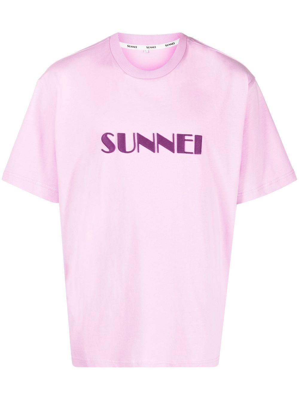 Sunnei embroidered-logo cotton T-shirt - Pink von Sunnei