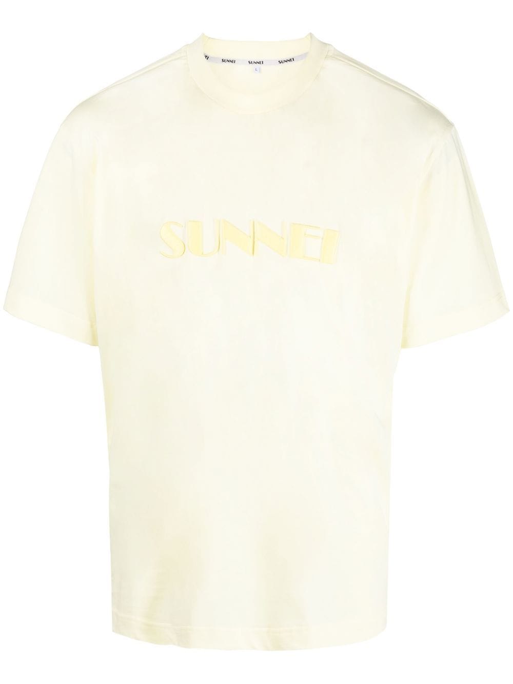 Sunnei logo-print detail T-shirt - Yellow von Sunnei