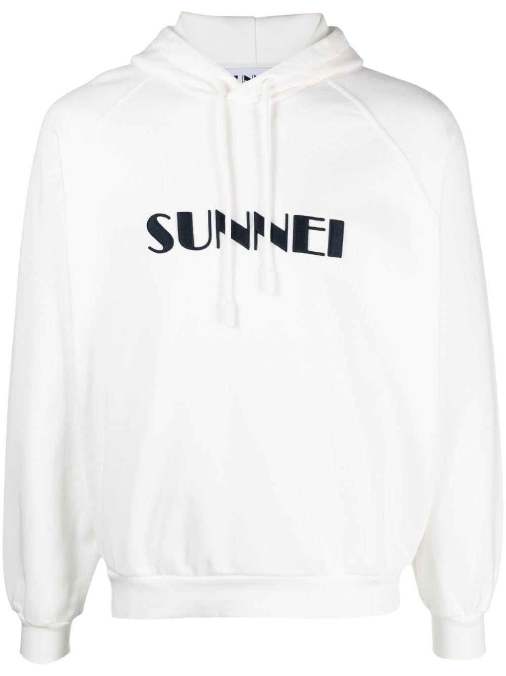 Sunnei logo-print drawstring hoodie - White von Sunnei