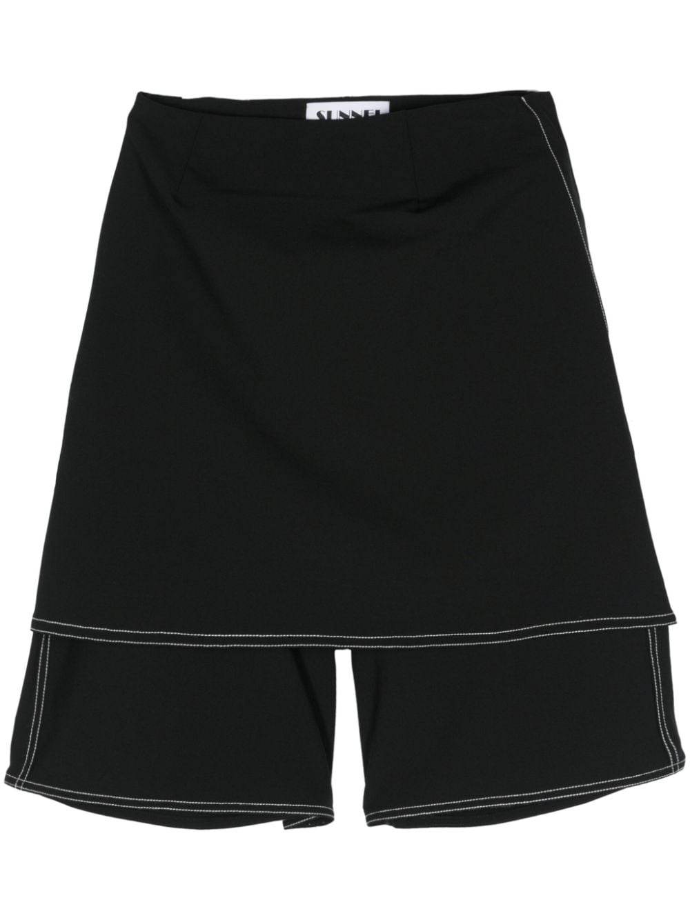 Sunnei skirt-overlay knee-leng shorts - Black von Sunnei