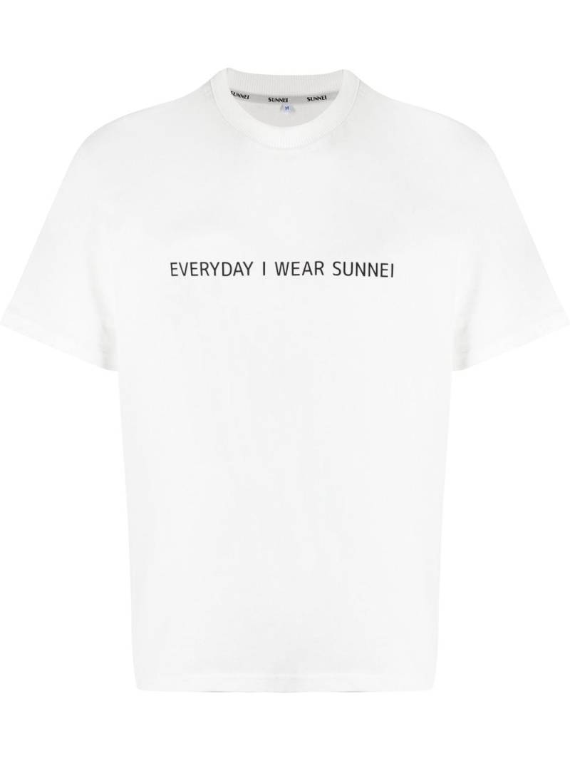 Sunnei slogan-print cotton T-shirt - White von Sunnei
