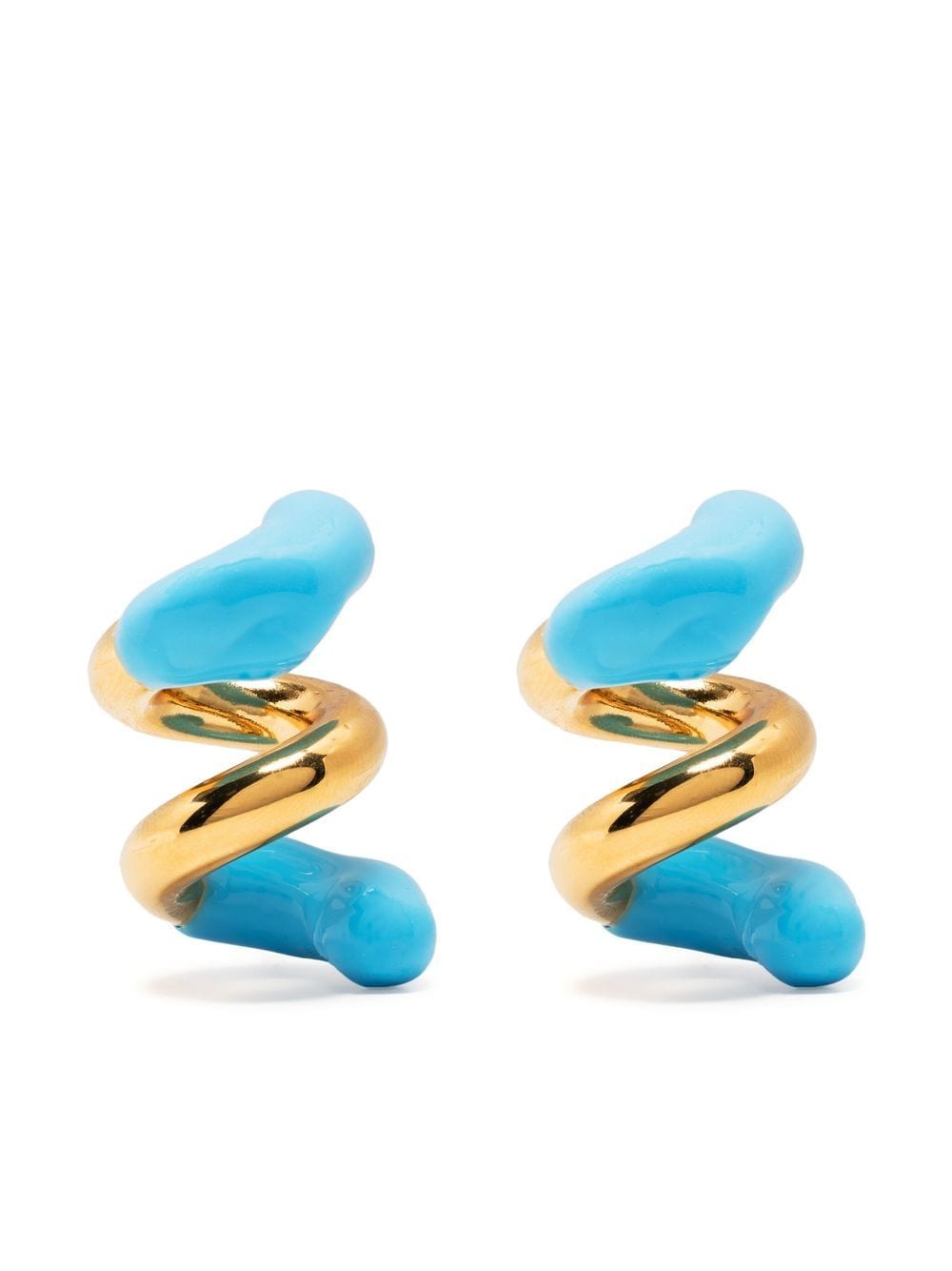 Sunnei small rubberized curly earrings - Gold von Sunnei