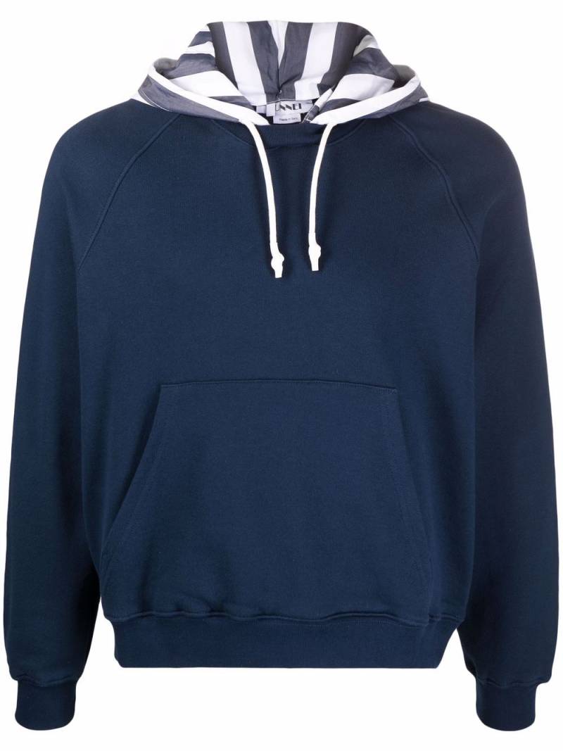 Sunnei stripe-print cotton hoodie - Blue von Sunnei