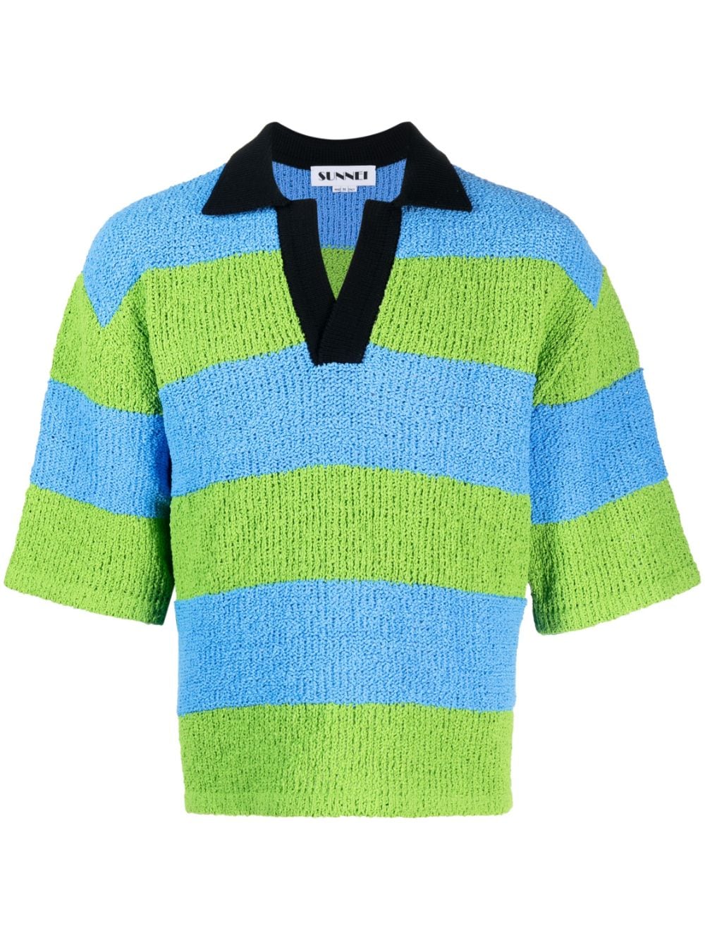 Sunnei striped knitted polo shirt - Blue von Sunnei