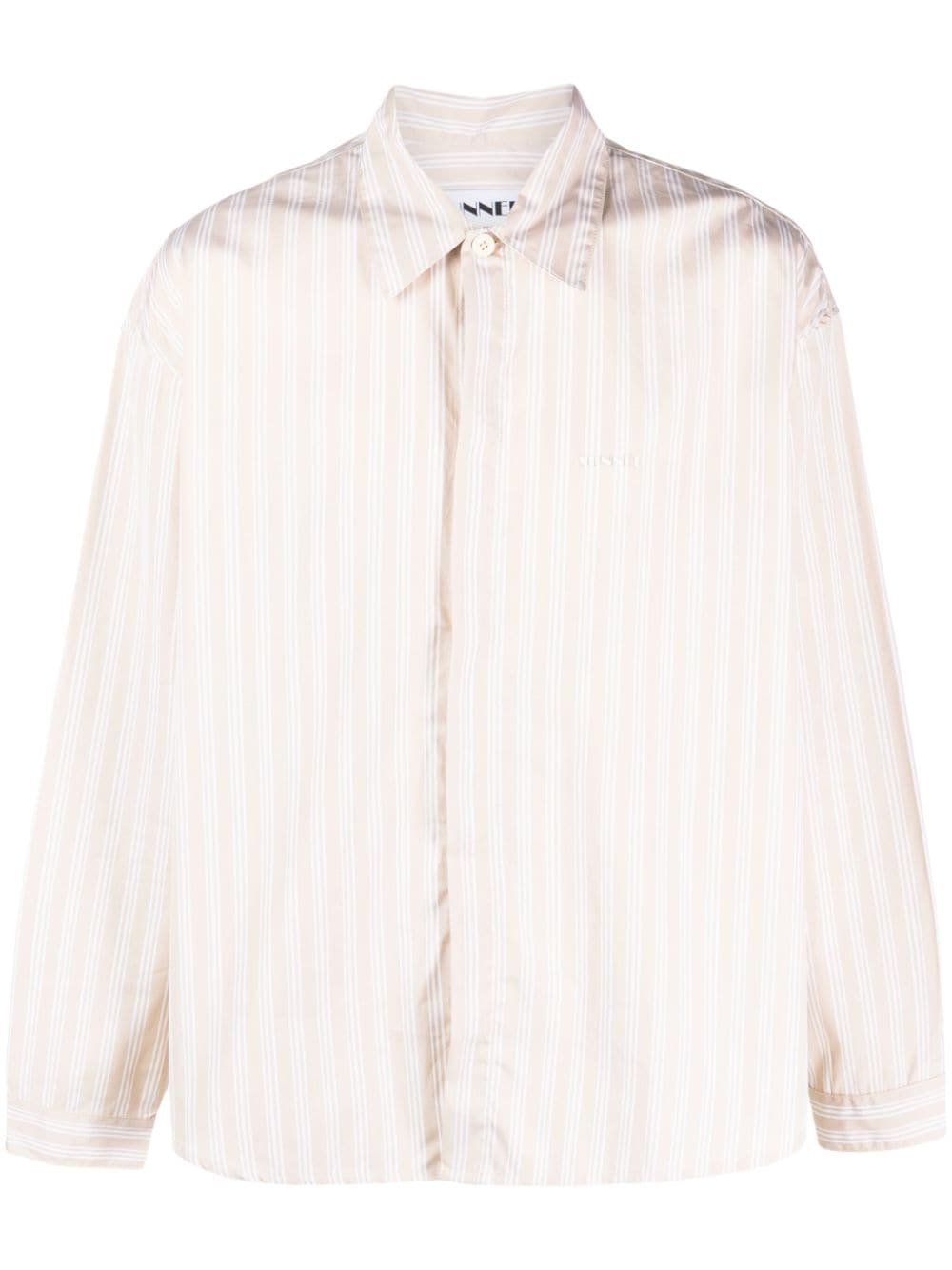 Sunnei striped-pattern cotton shirt - Neutrals von Sunnei
