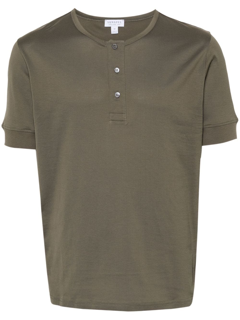 Sunspel Henley cotton T-shirt - Green von Sunspel