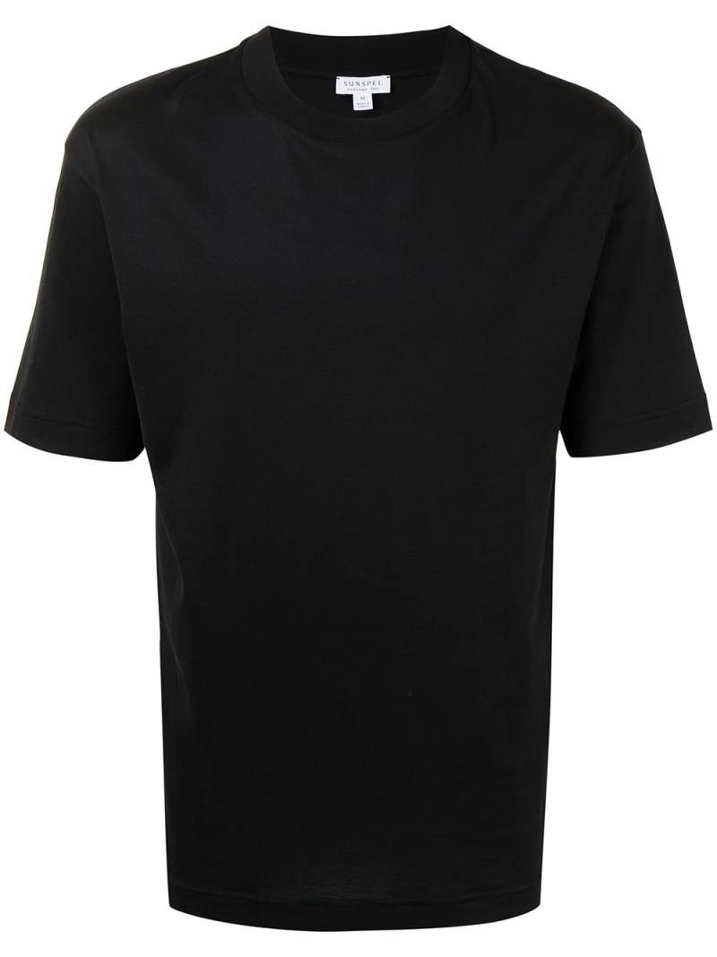 Sunspel mock neck T-shirt - Black von Sunspel
