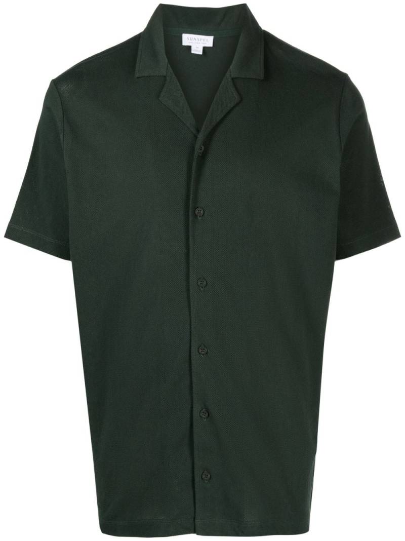 Sunspel notched-collar cotton shirt - Green von Sunspel