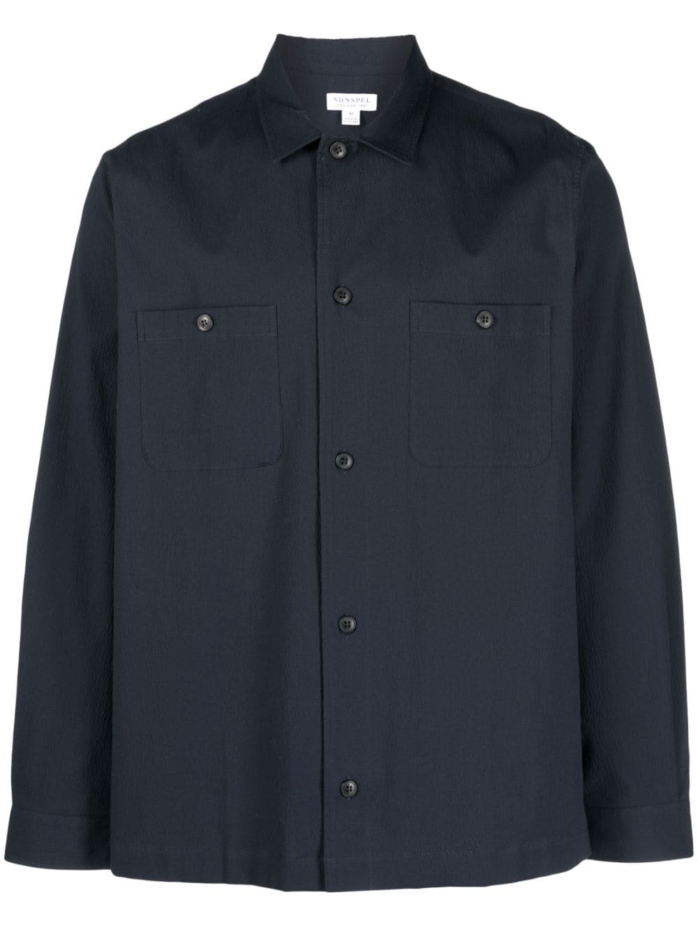 Sunspel textured long-sleeve shirt - Blue von Sunspel