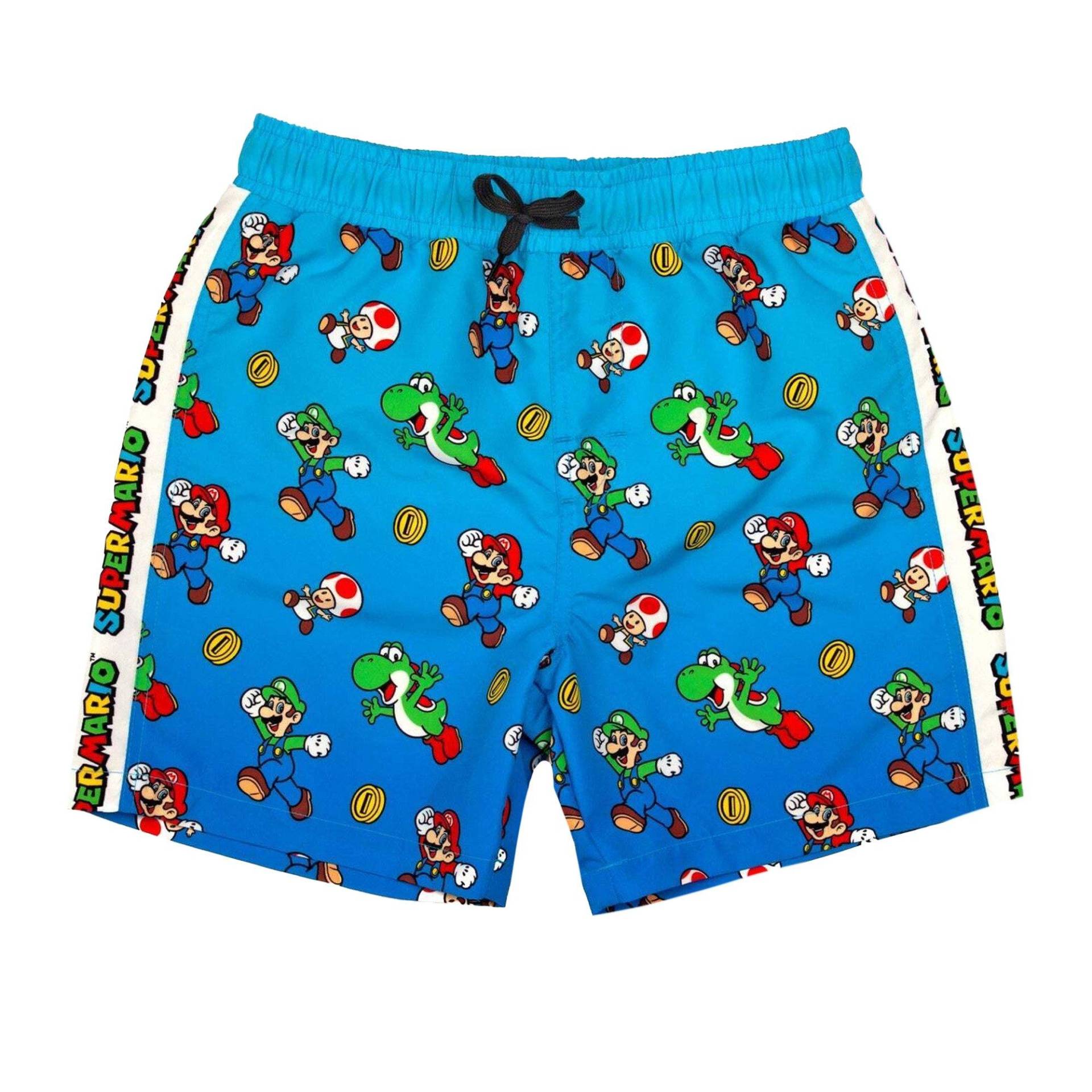 Badeshorts Jungen Stahlblau 140 von Super Mario