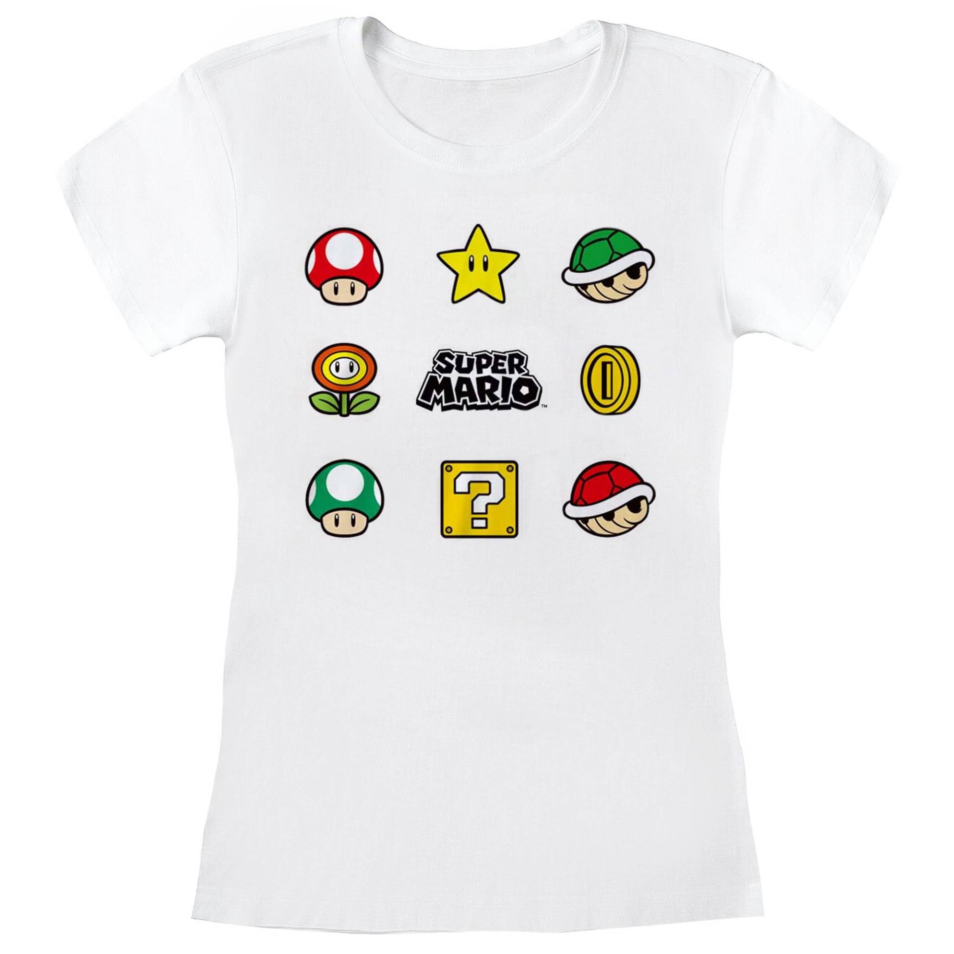 Items Tshirt Damen Weiss M von Super Mario