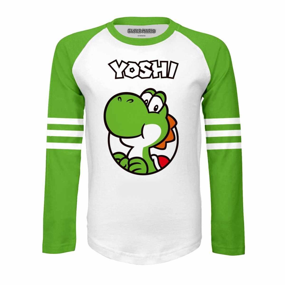Yoshi Since 1990 Tshirt Langärmlig Jungen Weiss 104 von Super Mario