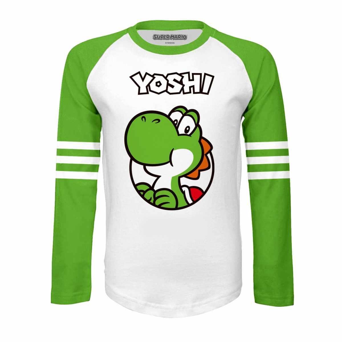 Yoshi Since 1990 Tshirt Langärmlig Jungen Weiss 140/146 von Super Mario