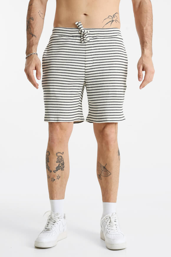 Supercrew Gerippte Shorts | Offwhite + Schwarz | Herren  | M von Supercrew