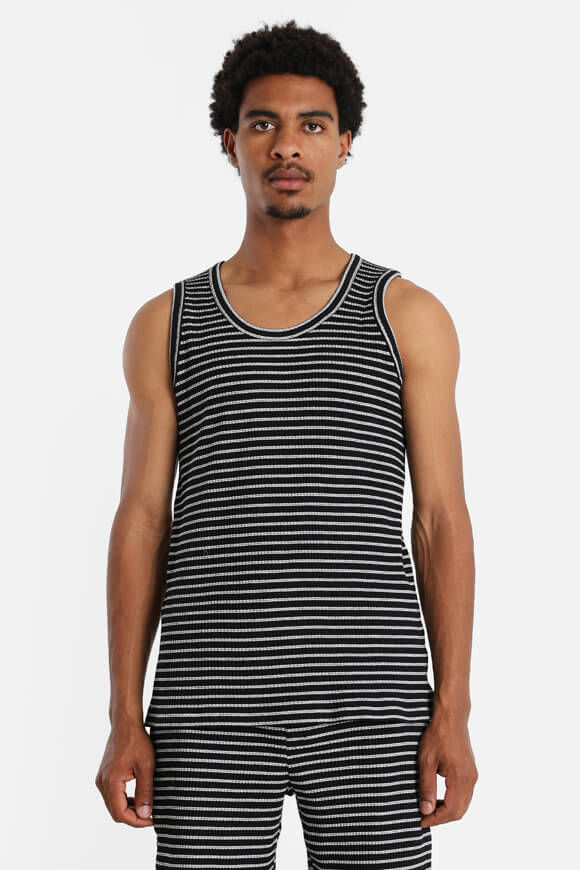 Supercrew Geripptes Tanktop | Schwarz + Weiss | Herren  | XS von Supercrew