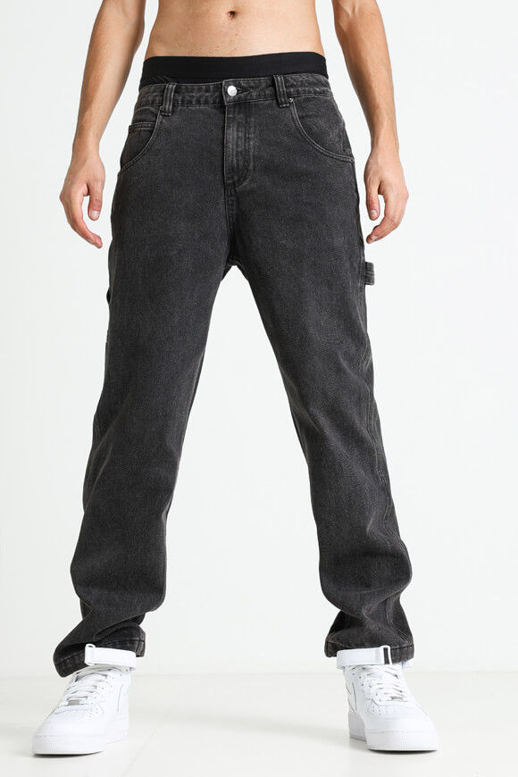 Supercrew Relaxed Straight Fit Jeans | Schwarz Denim | Herren  | 28 von Supercrew