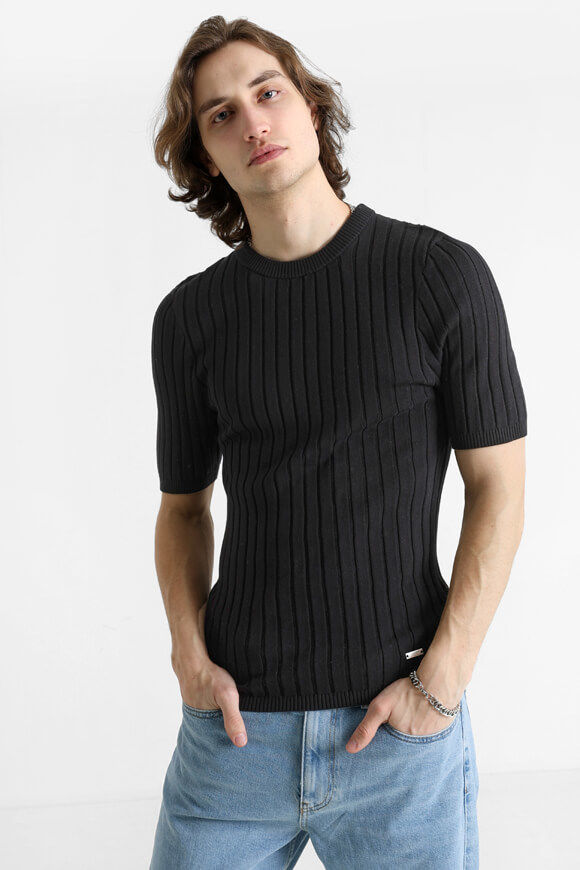 Supercrew Strick T-Shirt | Schwarz | Herren | L Supercrew Strick T-Shirt | Schwarz | Herren | L von Supercrew