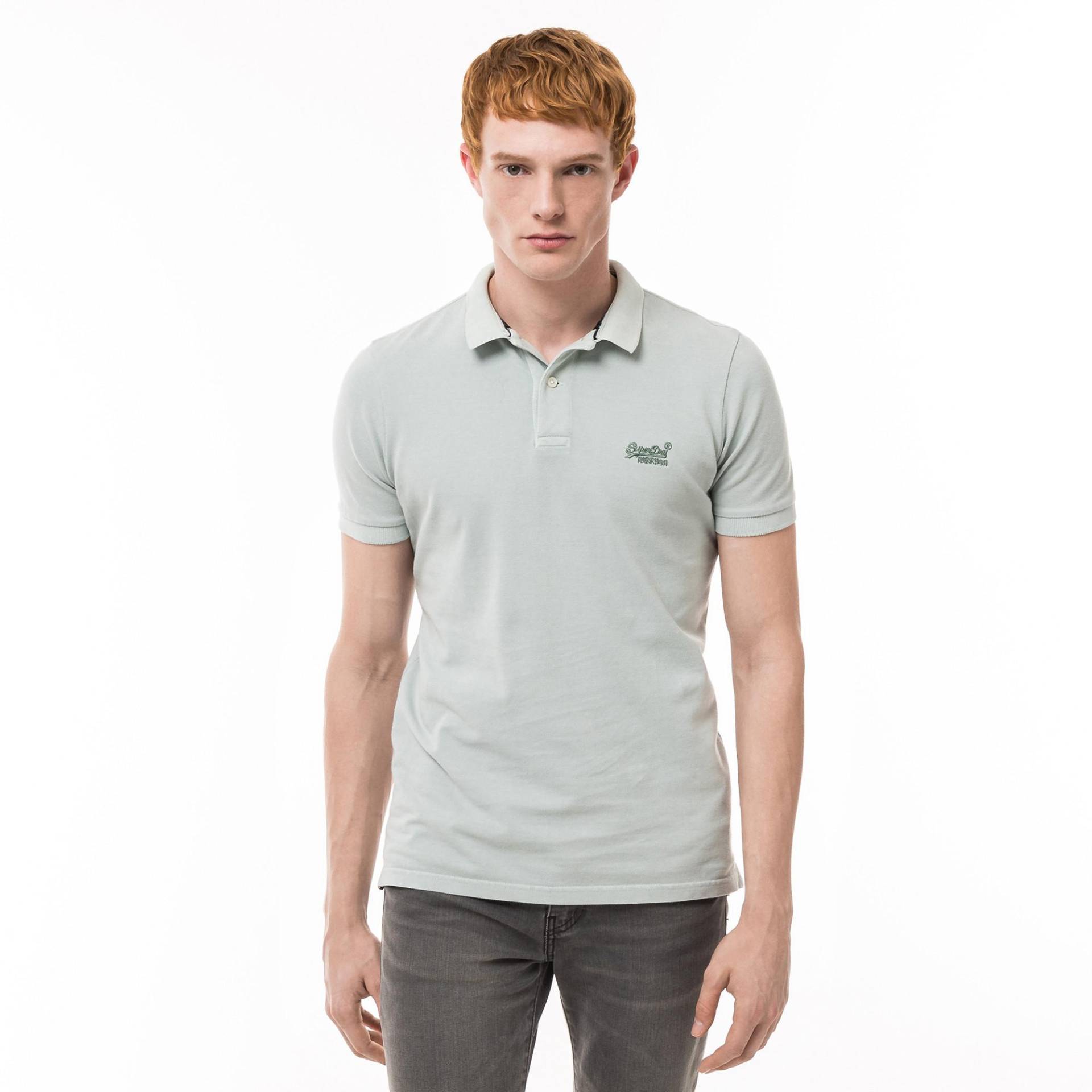 Poloshirt, Kurzarm Herren Grün L von Superdry