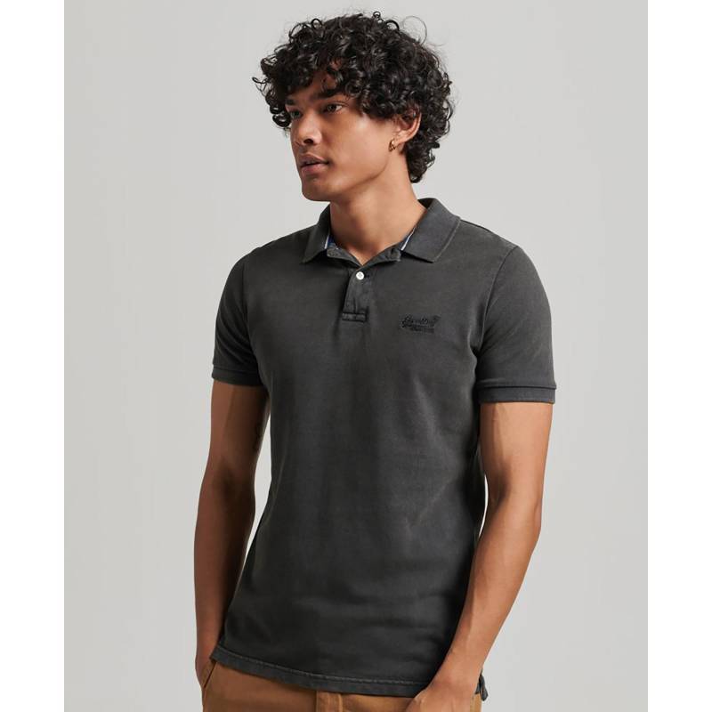 Poloshirt, Kurzarm Herren Schwarz L von Superdry