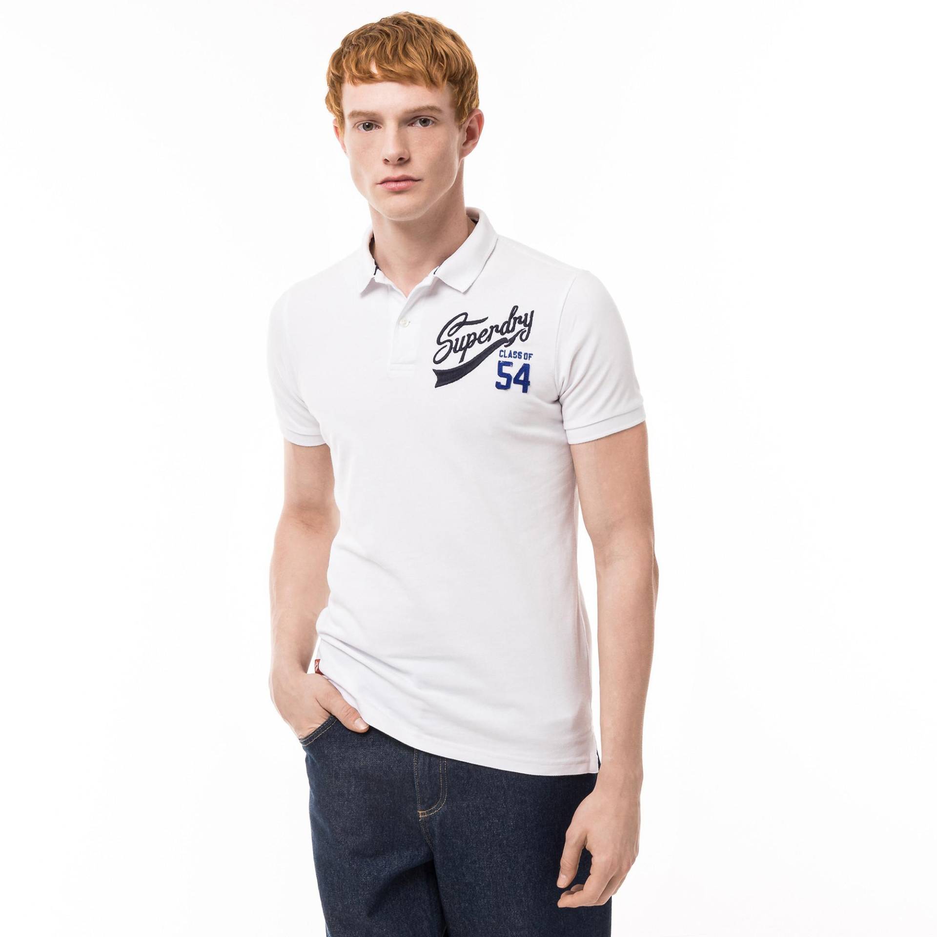 Poloshirt, Kurzarm Herren Weiss  L von Superdry