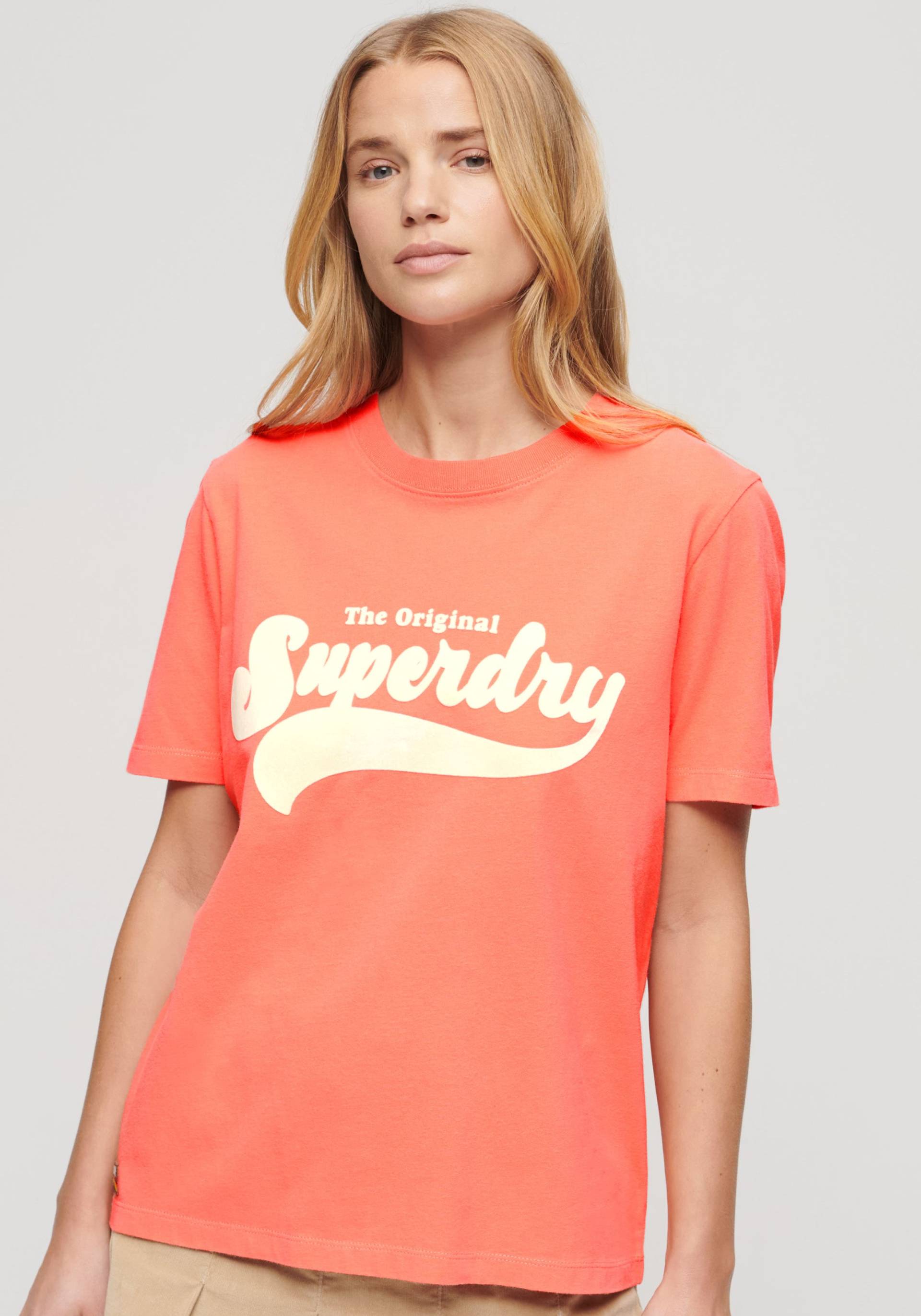 Superdry Print-Shirt »RETRO FLOCK RELAXED T SHIRT« von Superdry